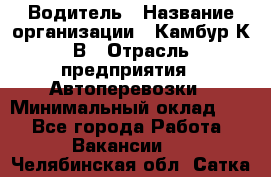 Водитель › Название организации ­ Камбур К.В › Отрасль предприятия ­ Автоперевозки › Минимальный оклад ­ 1 - Все города Работа » Вакансии   . Челябинская обл.,Сатка г.